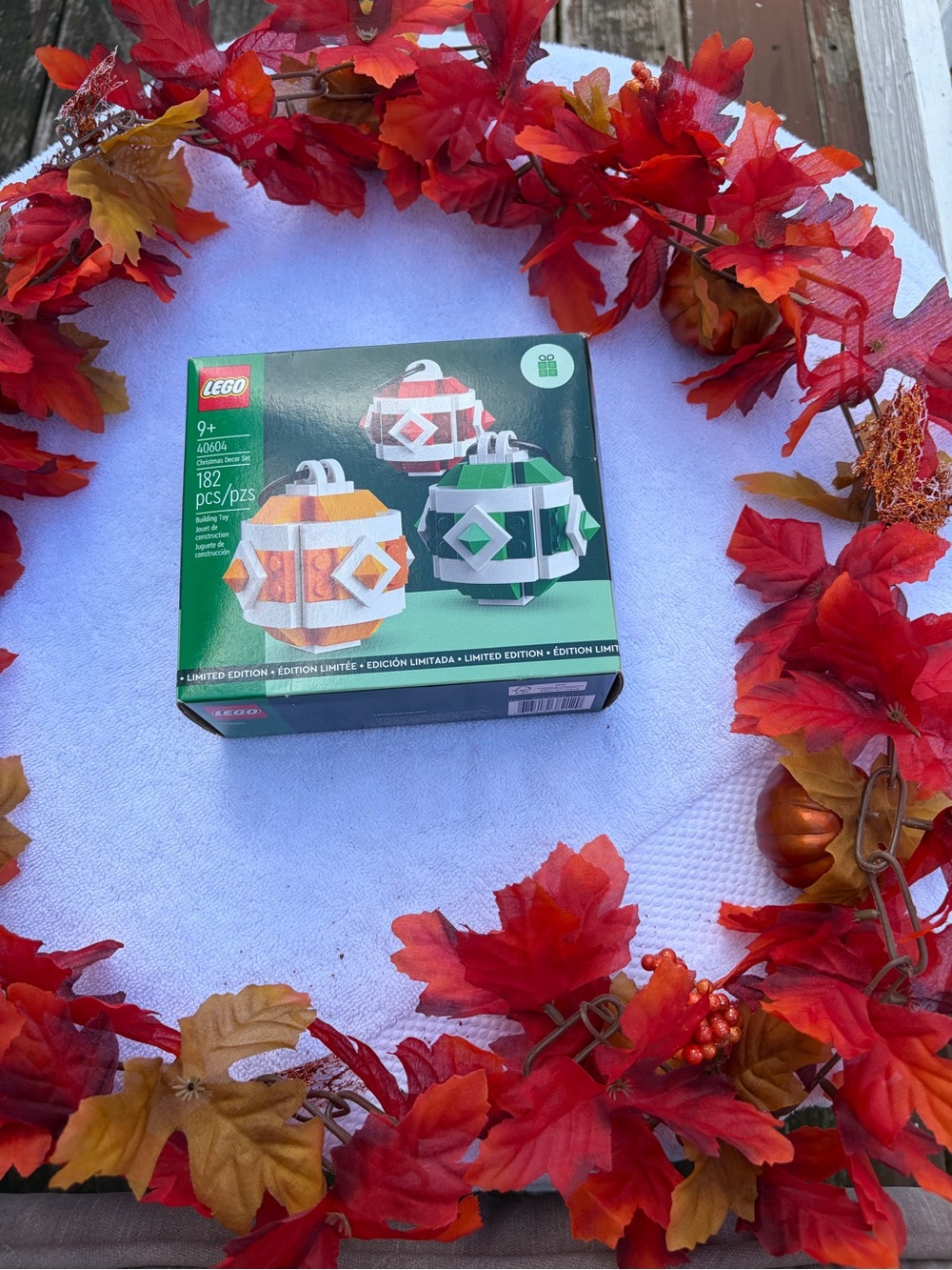 Lego Holiday Garland Ornaments - Green and Orange